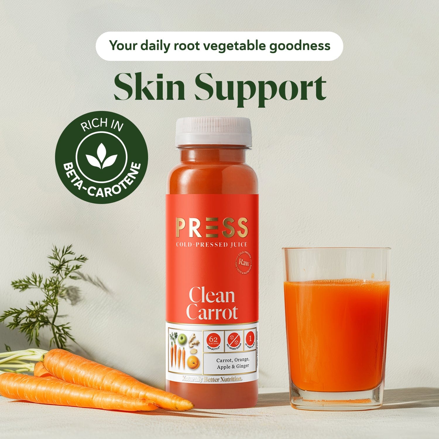 Clean Carrot 250ml | Earthy & Sweet Cold Pressed Carrot Juice