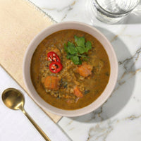 Nourish: Chunky Sweet Potato with Red Lentils & Spinach