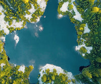 a photo of a lake from the sky